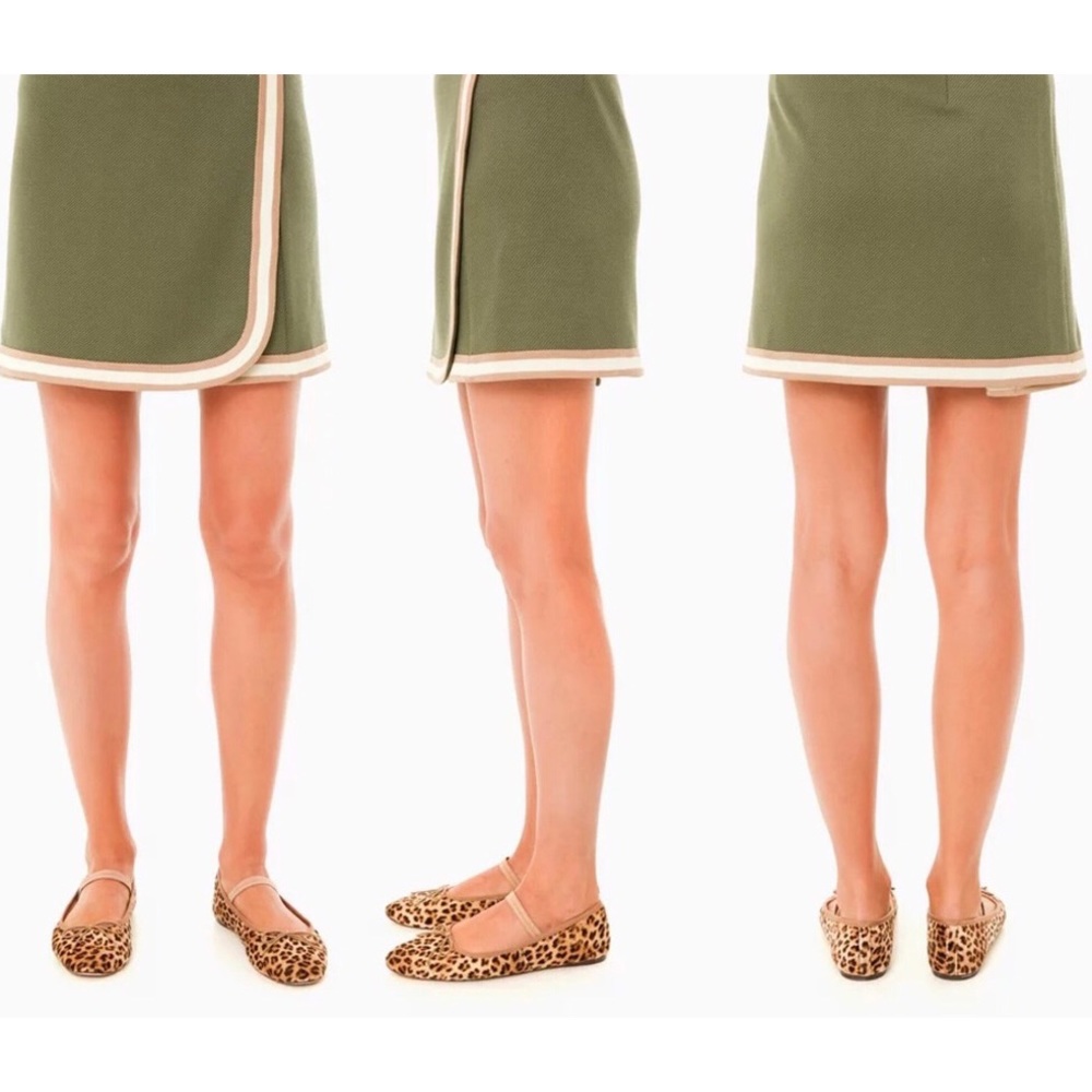Tuckernuck Olive Green Mini Skirt with Cream Trim
